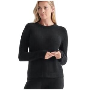 KNIX M Womens Black Cozzzy Crew Neck Sweater Long Sleeve Fuzzy Soft
